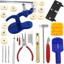 Kit reparo de relógios prensa + 16 peças + chave saca fundo