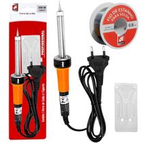 Kit Reparo Fios e Eletrônicos Ferro Solda 100w 110 + Estanho