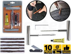 Kit Reparo Metal Remendo Macarrão Pneu Sem Câmara Carro Moto Bestfer BFH2134