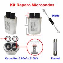 Kit Reparo Microondas Capacitor 0,80uf + Diodo + Fusivel