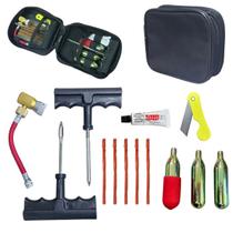 Kit Reparo Pneu Estojo 15 Peças Completo Remendo Macarrão Carro Bicicleta Moto Importway Iwmca022 Kit Reparo Pneu Estojo 15 Peças Completo Remendo Macarrão Carro Bicicleta Moto Importway Iwmca022