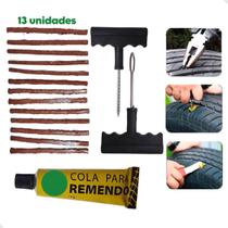 Kit Reparo Pneu Furo Remendo Carro Moto Refil Macarrão Espaguete