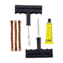 Kit Reparo Pneu Remendo Profissional Carro Moto + 3 Macarrão