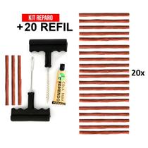 Kit Reparo Pneu sem Camara para Carro e Moto + 20 Refil Selante Macarrão Remendo