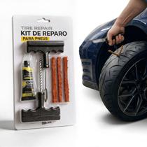 Kit Reparo Rápido Para Pneus Sem Camara Carro Moto Remendo Macarrão Ferramentas Cola Emergência