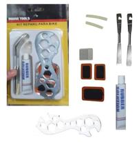 Kit Reparo Remendos Pneu Bike Ferramenta Chave Bicicleta