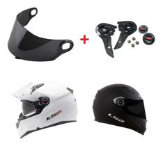 Kit Reparo + Viseira Fume Capacete Ls2 Ff358 / Ff396 Kit Reparo + Viseira Fume Capacete Ls2 Ff358 / Ff396