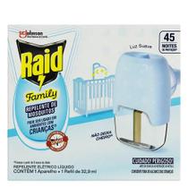 Kit Repelente Elétrico Raid Family 45 Noites Aparelho + Refil com 32,9mL