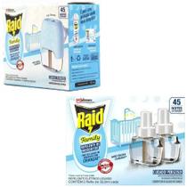 Kit Repelente Elétrico Raid Mais 3 Refis Elimina Mosquitos