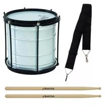 Kit Repinique 10 Pol 30cm Alumisteel + Par Baquetas Caixa Repique Fanfarra + Talabarte Preto Kit Repinique 10 Pol 30cm Alumisteel + Par Baquetas Caixa Repique Fanfarra + Talabarte Preto