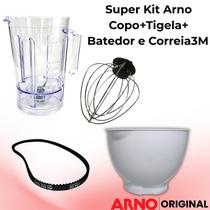 Kit Reposição Completo Arno Original: Copo, Tigela, Correia e Batedor para Cozinha Kit Reposição Completo Arno Original: Copo, Tigela, Correia e Batedor para Cozinha