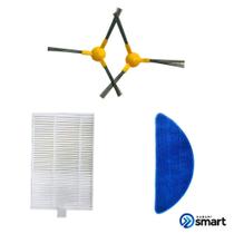 Kit reposição para Robô Aspirador KABUM! smart 500/700 - 5 Filtros HEPA + 2 Panos de Limpeza + 2 Pares de Escovas Laterais - KSHPR217