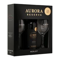 Kit Reserva Merlot com 2 Taças - Aurora Kit Reserva Merlot com 2 Taças - Aurora