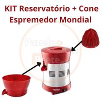 Kit Reservatório + cone espremedor Mondial Vermelho -ORIGINAL