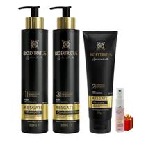 Kit Resgate 1 Shampoo 300ml 1 Condicionador 300ml 1 Máscara 250ml + Presente Lourre 15ml