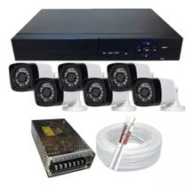 Kit Residencial 6 Câmeras Hd 1.3 Mp Dvr 8 Canais Completo