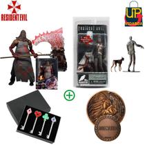 KIT Resident Evil Bonecos Carrasco 20cm + Zombi e Cachorro + Medalhão + 4 Chaves KIT Resident Evil Bonecos Carrasco 20cm + Zombi e Cachorro + Medalhão + 4 Chaves