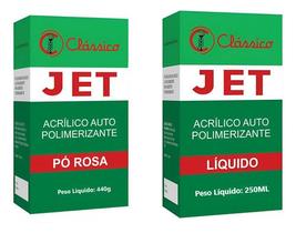 Kit Resina Acrílica Auto Jet Pó Rosa 440g + 250ml Clássico