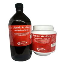 Kit Resina Acrílica Auto Pó Incolor 1000g + Líquido 1000ml Triunfo