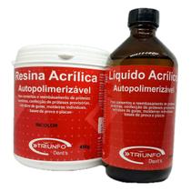 Kit Resina Acrílica Auto Pó Incolor 450g + Líquido 250ml Cola Triunfo Kit Resina Acrílica Auto Pó Incolor 450g + Líquido 250ml Cola Triunfo