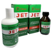 Kit Resina Acrílica Auto Polimerizante pó e líquido Odonto Prótese e reparos gerais - INCOLOR