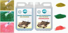 Kit Resina AG Baixa Espessura + 3 Glitters - 5KG