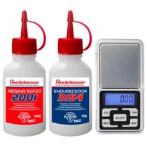 Kit Resina Epóxi 2001 Transparente 150g Mini Balança de Precisão