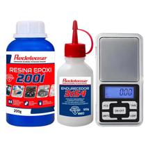 Kit Resina Epóxi 2001 Transparente 300g Mini Balança de Precisão