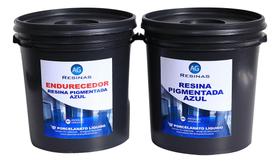 Kit Resina Epóxi Azul + Endurecedor Porcelanato Líquido (20 Kg) Resinas Ag