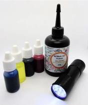 Kit Resina UV SunCristal 100g com 7 Corantes e Lanterna UV - Crie Peças em Minutos Kit Resina UV SunCristal 100g com 7 Corantes e Lanterna UV - Crie Peças em Minutos