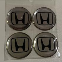 Kit resinado jogo 4 emblema de calota 48mm honda cinza