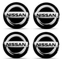 Kit resinado jogo 4 emblema de calota 48mm nissan preto
