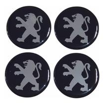 Kit resinado jogo 4 emblema de calota 48mm peugeot preto Kit resinado jogo 4 emblema de calota 48mm peugeot preto