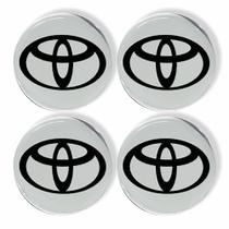 Kit resinado jogo 4 emblema de calota 48mm toyota cinza