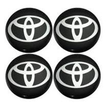Kit resinado jogo 4 emblema de calota 48mm toyota preto