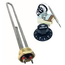 Kit Resistência Elétrica Boiler 3000w X 220v Com Bulbo + Termostato 2 Pinos 20 amperes 120c