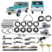 Kit Restauração Maçaneta Borracha Porta Vidro Rural Willys Kit Restauração Maçaneta Borracha Porta Vidro Rural Willys