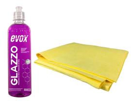 Kit restaurador de vidro glazzo evox + flanela tech dry glass