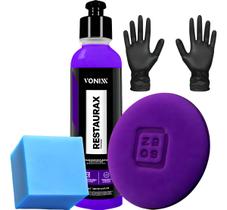 Kit Restaurax Renova Plástico Aplicador Zacs Luva Nitrílica Cor Roxo Kit Restaurax Renova Plástico Aplicador Zacs Luva Nitrílica Cor Roxo