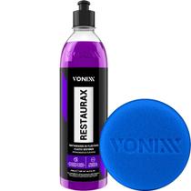 Kit Restaurax Revitalizador Restaurador Renovador de Plasticos 500ml Vonixx Aplicador De Espuma Para Produtos