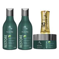 Kit Restore Algas Marinhas Dama Hair Reconstrução Dos Fios 4 Produtos