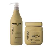 Kit Restore Line Hobety Shampoo 750ml e Mascara 750g