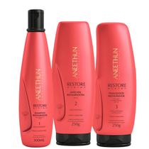 Kit Restore Shampoo300ml Máscara250g Finalizador250g