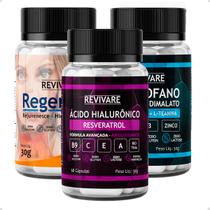 Kit Resveratrol + Acido Hialuronico + Regenera + Bem Estar