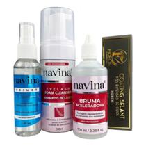 Kit Retenção Para Cílios Bruma Shampoo Primer Selante Pós Extensão