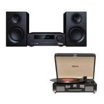 Kit Retrô Moderno Mini System SSound SS-002 e Vitrola Raveo Sonetto