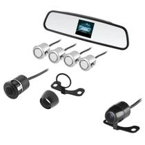 Kit Retrovisor + Camera Re + Sensor Estacionamento 4 Pontos