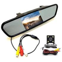 Kit Retrovisor com Tela LCD 4.3 polegadas, Câmera de Ré e Cabos de Instalação - Completa