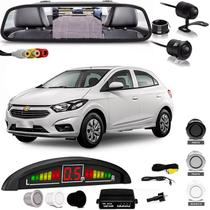 Kit Retrovisor Lcd Camera Sensor De Estacionamento Chevrolet Onix