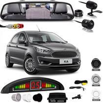 Kit Retrovisor Lcd Camera Sensor De Estacionamento Ford Ka